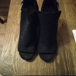 Like New Summer Black Stacked Heels Booties by D Size 5 1/2